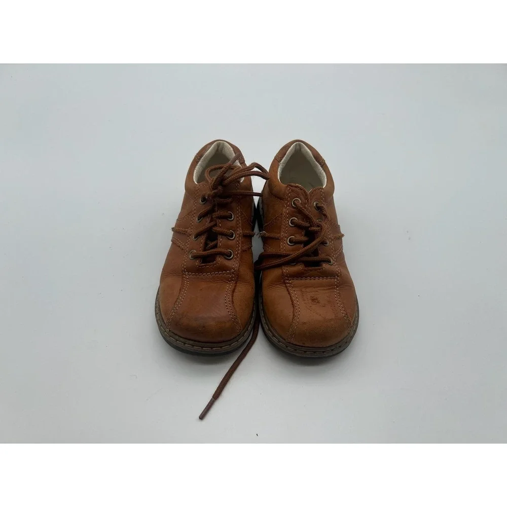 George Boys Brown Leather Lace Up Oxford Dress Shoes Size 8.5 Toddler